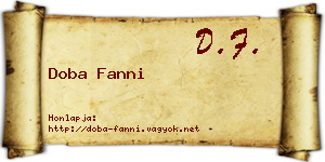 Doba Fanni névjegykártya